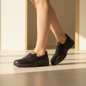 کفش کالج طبی اداری کارمندی سایز بزرگ زنانه نرم و راحت دارای کفی طبی طراحی شیک مناسب استفاده طولانی مدت پیاده روی برای محیط کار کفش پرستاری معلمی. سایز ۳۷ تا ۴۲ بزرگپا بزرگ پا رنگ مشکی