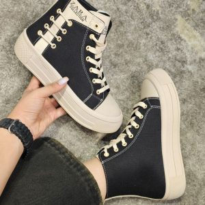 کتونی زارا zara ساقدار لژدار نیم ساق زنانه دخترانه شیک اسپرت مناسب برای استایل روزمره، با طراحی مدرن و کیفیت بالا. راحت، سبک و سایز ۳۷ تا ۴۰ رنگ مشکی کرم سفید