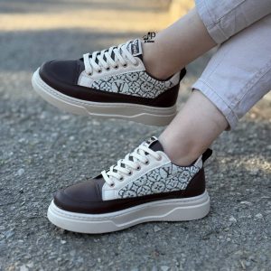 کتونی لژدار لویی ویتون زنانه دخترانه رنگ قهوه‌ای