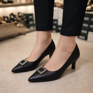 کفش مجلسی پاشنه بلند نگینی استلتو زنانه رنگ مشکی