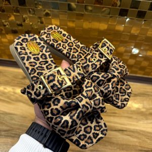 صندل دمپایی شیک اسپرت زنانه دخترانه رنگ پلنگی
