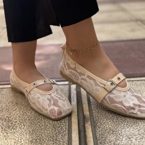 بابت توری تابستانی زنانه دخترانه رنگ کرم