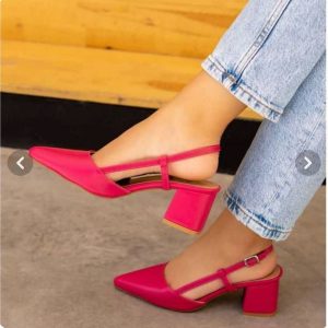کفش مجلسی پاشنه بلند زنانه رنگ سرخابی