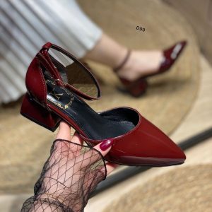 کفش مجلسی ورنی پاشنه کوتاه ژینو