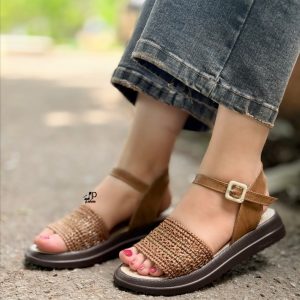 صندل لژدار کنفی خورشیدی زنانه