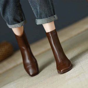 نیمبوت پاشنه دار جلو مربعی زنانه دخترانه