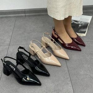 کفش مجلسی ورنی نوک تیز زنانه